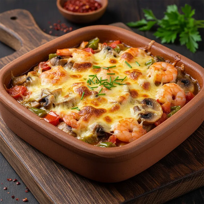 Mantarlı Karides Güveç tarifi görseli - 3 kişilik, 567 TL maliyet