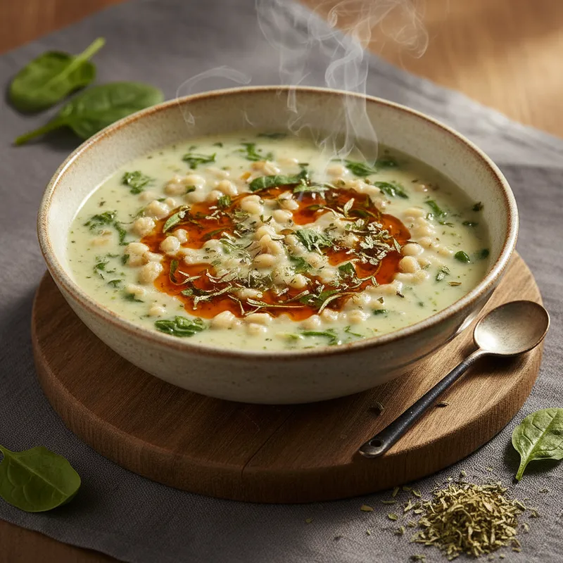 Ispanaklı Buğday Çorbası tarifi görseli - 5 kişilik 15 TL