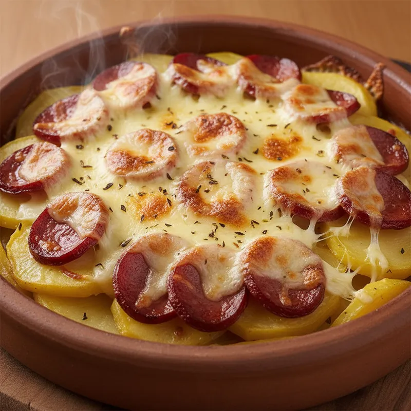 Fırında Sucuklu Kaşarlı Patates tarifi görseli - 2 kişilik 431 TL