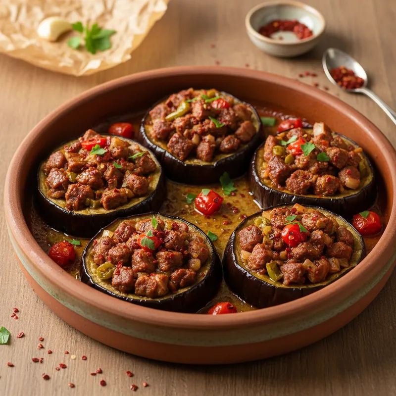 Kuşbaşılı Patlıcan Oturtma tarifi görseli - 4 kişilik, 229 TL maliyet